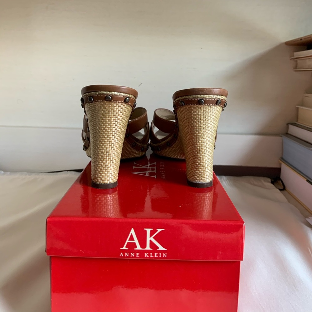 Anne Klein Wedge Leather Strap Sandal - Picture 4 of 5